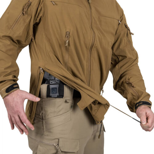 Helikon-Tex Cougar QSA + HID Jacke - Soft Shell Windblocker - Coyote